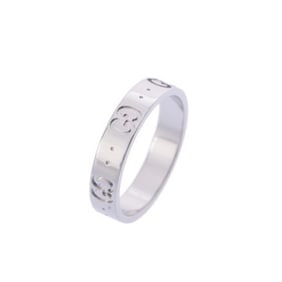 GUCCI GG Pattern Icon Size 11.5 Women's 18K White Gold Ring