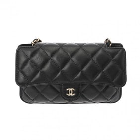CHANEL Chanel Chain Shoulder with Eco Bag Black AP2095 Women's Caviar Skin Nylon