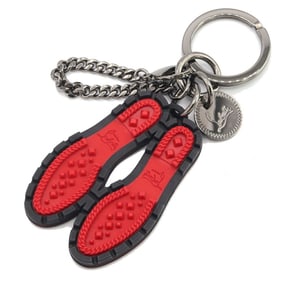 Christian Louboutin Louboutin Keychain Lug Sole Keyring 1185104 Black Red Rubber Shoe Motif Men's