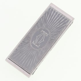 Cartier Money Clip C de Decor OG000289 Silver Metal Wallet Bill Men's