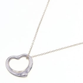 Tiffany Necklace Elsa Peretti Heart SV Sterling Silver 925 Pendant Choker Women's TIFFANY & CO