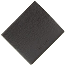 BVLGARI Bi-fold Wallet Classico 20253 Dark Brown Leather Compact Men's