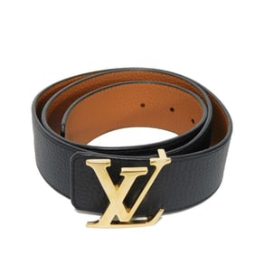 LOUIS VUITTON Belt Santur LV Initial 40MM 90/36 Reversible Maroon Brown Bicolor Taurillon Noir