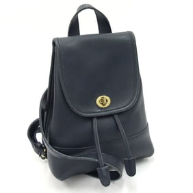 Coach Backpack 9960 Navy Leather Old Women's Turnlock COACH