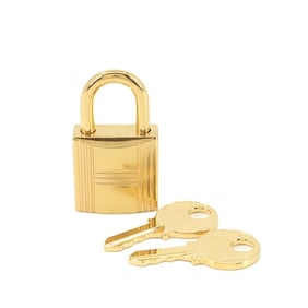 Hermes Cadena Key Set Padlock Gold Lock