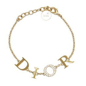 Christian Dior Dior DIO(R)EVOLUTION Rhinestone Chain Bracelet Plated for Women