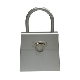 Salvatore Ferragamo Gancini Hardware Metal Aluminum Handbag Silver