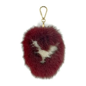 LOUIS VUITTON Louis Vuitton Bag Charm Fuzzy V Keychain M67370 Amaranth Fox Fur Men's Women's