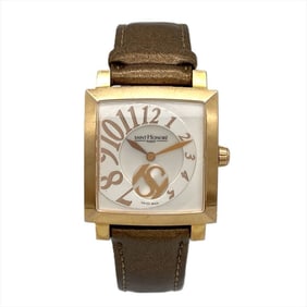 SAINT HONORE Orsay watch quartz shell dial pink gold square ladies