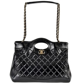 Chanel CHANEL Large Bag Matelasse 31 Tote AS4855 Black Coco Mark Women's
