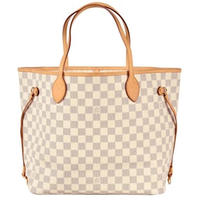 Louis Vuitton LOUIS VUITTON Neverfull MM Tote Bag Damier Azur N51107 White SP4079 Women's