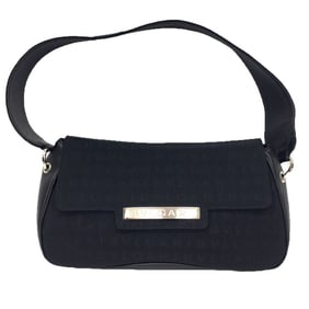 BVLGARI Mania Bag Canvas x Leather Black Women's
