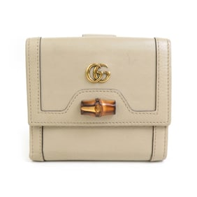 GUCCI Bi-fold Wallet GG Marmont Bamboo Leather Greige Gold Women's 671789 e58862g