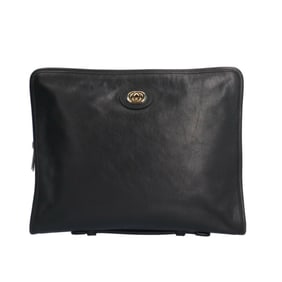 Gucci Clutch Bag Leather 575829 Black Men's GUCCI