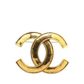 Chanel Coco Mark Brooch Gold Plated Women's CHANEL