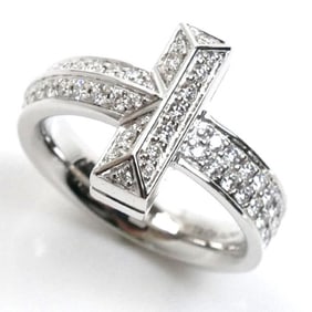 TIFFANY&Co. Tiffany K18WG White Gold T-One Diamond Ring 68170036 0.54ct Size 11 10.2g Women's