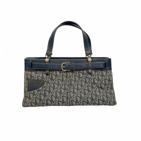 Christian Dior handbag Trotter canvas navy ladies
