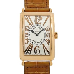 Franck Muller Long Island Relief 1002RELV-R Men's Watch Silver K18PG Pink Gold Quartz