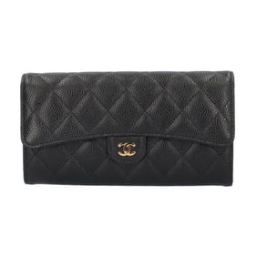 Chanel Matelasse Long Wallet Caviar Skin A80758 Women's CHANEL