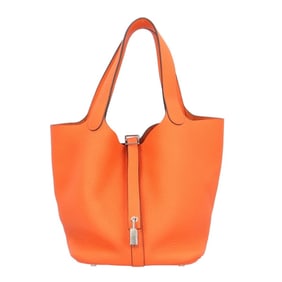 Hermes Picotin Lock MM Handbag Taurillon Clemence Orange Women's HERMES