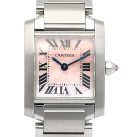 Cartier Tank Francaise SM Watch Stainless Steel 2384 Quartz Ladies CARTIER Pink Shell