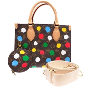 Louis Vuitton On the Go PM Yayoi Kusama Collaboration Women's Handbag M46380 Monogram Brown