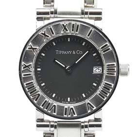 Tiffany Atlas Watch, Quartz, Black Dial, Stainless Steel, Women's, TIFFANY&Co.