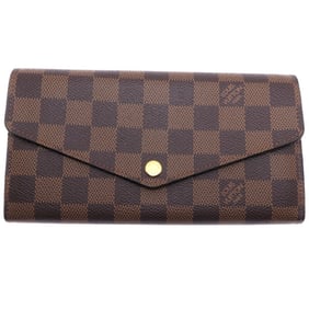 Louis Vuitton Portefeuille Sarah Women's and Men's Long Wallet N63209 Damier Brown