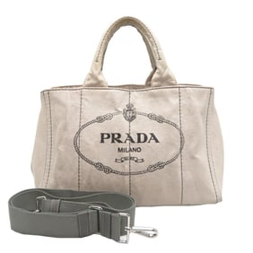 Prada Canapa Tote Women's Handbag Canvas Beige