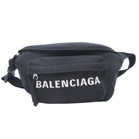 Balenciaga Wheel Belt Women's and Men's Body Bag 533009 Canvas Black