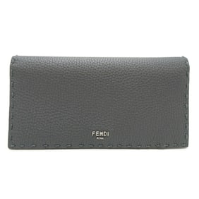 Fendi Galleria Wallet Men's Long 7M0355AP3BF0GXN Leather Grey