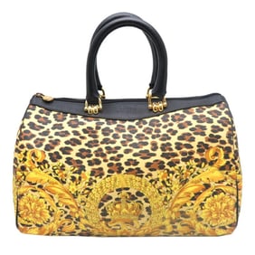 Gianni Versace Women's Boston Bag PVC Leopard (Gold x Black)