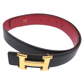 Hermes, perforated, #80, A stamp, 1997, H, women's belt, leather, black