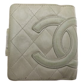 Chanel Women's Bi-fold Wallet Leather Grey