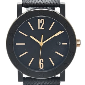 BVLGARI Watch BB41S Automatic Black Dial Stainless Steel Rubber Men's