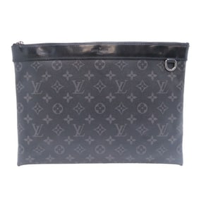 Louis Vuitton Pochette Discovery Men's Clutch Bag M62291 Monogram Eclipse Black