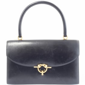 Hermes Cordrière Handbag Box Calf Black Women's A5 Storage HERMES