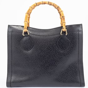 Gucci Bamboo Tote Bag 035694 Leather Black Women's Storage GUCCI