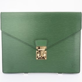 Louis Vuitton Porte-Document Senator Case Clutch Bag M54455 Epi Leather Green Men's LOUIS VUITTON
