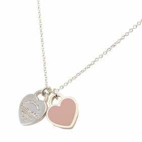Tiffany Return to Pink Double Heart Tag Pendant Silver Women's TIFFANY&Co.