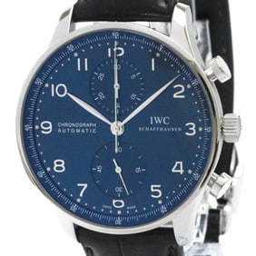 Polished IWC Portuguese Chronograph Steel Automatic Watch IW371491 BF581019