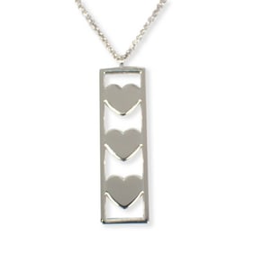 TIFFANY 925 Triple Heart Pendant Necklace