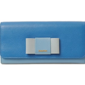 Miu Miu Miu Wallet miumiu pass 5MH109 MADRAS MAREA MARE Blue Light Unused Damaged