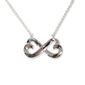 TIFFANY 925 Double Loving Heart Pendant Necklace