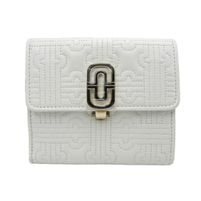 Bvlgari Parentesi 31544 Women's Leather Middle Wallet (bi-fold) White