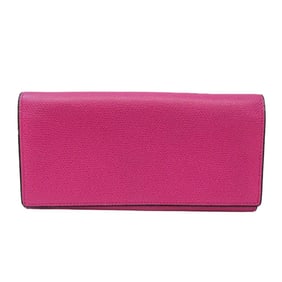 Valextra V9L18 Women's Leather Long Wallet (bi-fold) Pink