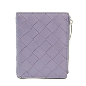 Bottega Veneta Intrecciato 608059 Women's Leather Wallet (bi-fold) Light Purple