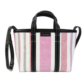 Balenciaga BARBES SMALL 671404 Women's Leather,Polyamide Handbag,Shoulder Bag Black,Pink,Red
