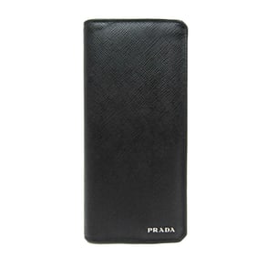 Prada 2MV836 Men's Leather Long Wallet (bi-fold) Black