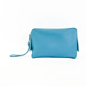 Bottega Veneta Women,Men Leather Clutch Bag,Pouch Blue